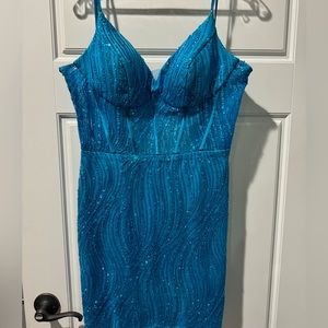 Beautiful blue sequin homecoming dress!
